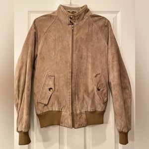 Brooks Brothers sued leather moto bomber brown Outerwear Coat Jacket Mens Sz 38